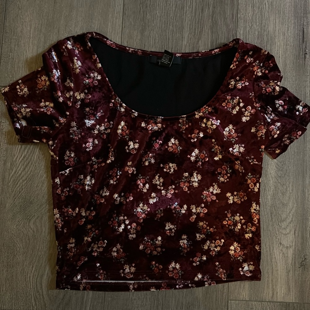 Floral Cropped T Shirt Forever 21